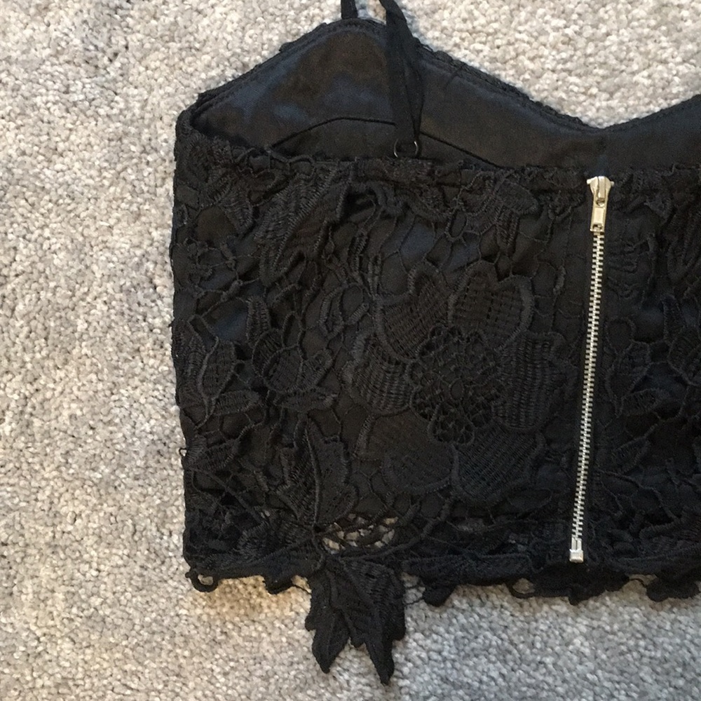 Black Lacy Design Lab Crop Top By Design Lab - image 3